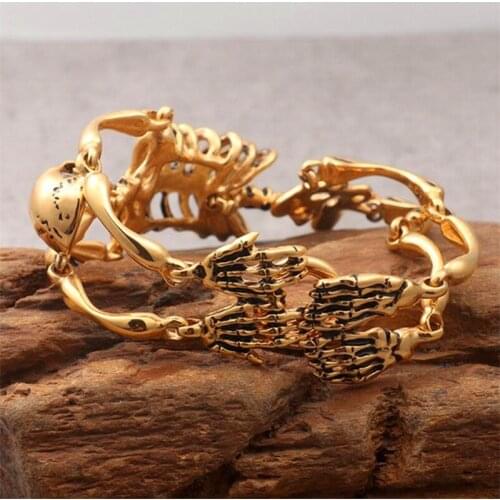 Domineering Personality Creative Bracelet Titanium Steel Skull Mens Bracelet Punk Rock Ornaments