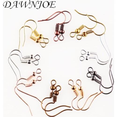 100 pcs/lot 8 color Ear Hook Wire Clasp With Bead Charms Earring Hooks Wires DIY Earrings Jewelry Making Finding