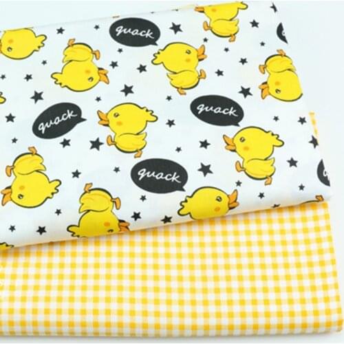 Yellow Little Ducks 100% Cotton Twill Fabric,Sewing Quilting Fat Quarters Material For Baby&child