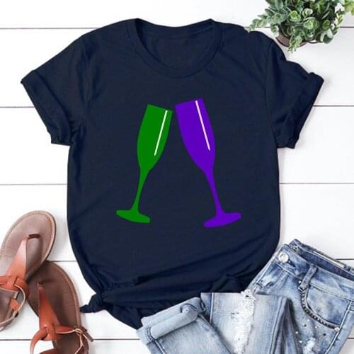 Wine Glass Women T Shirt Casual Funny Tshirts Kawaii Tees Top Hipster Female Harajuku Short Sleeves Shirts Woman Clothe TX8252