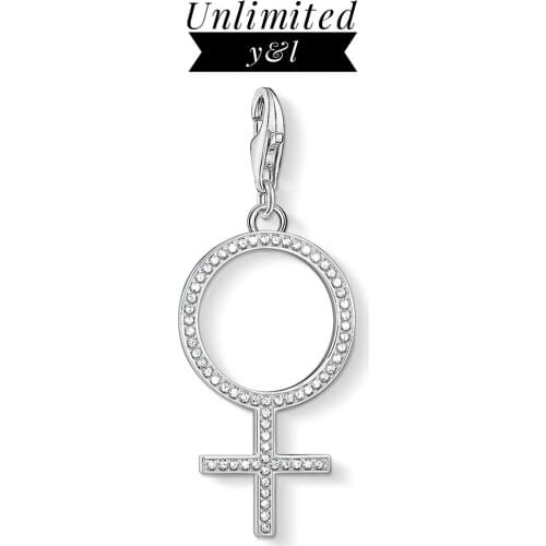 Female Symbol Charms for Jewelry Making 925 Sterling Silver Pendant Women Men Jewelry Fit Thomas Style Bracelet Necklace Gifts