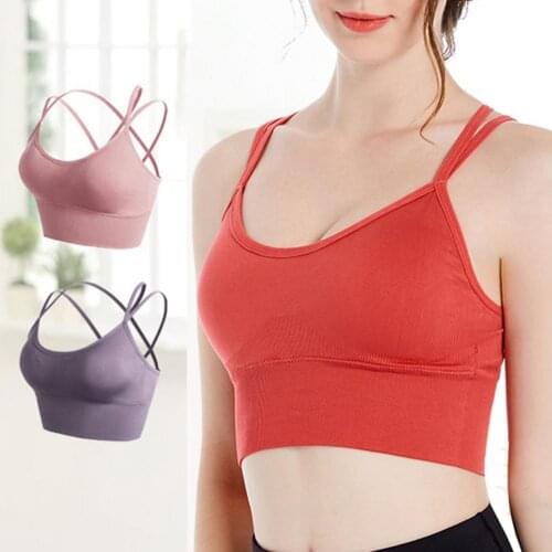 Womens Sports Top Bra without Underwire Tube Top Female Underwear Girls Bralette Yoga Seamless Bras for Women Gym
