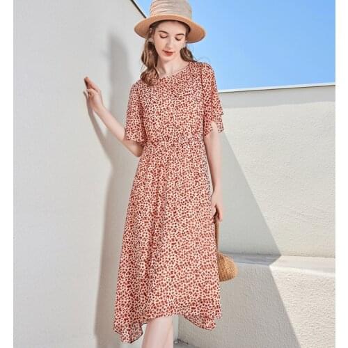 Orange leaves chiffon silk floral maxi dress women 2020 summer long work boho beach office sexy party luxury dresses plus size