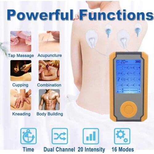 16 Modes TENS Physiotherapy Massager Health Care Acupuncture Massager Muscle Stimulator Pain Relief Massager Back Neck Body