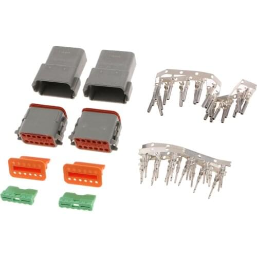 2 Kit 12Pin DT06-12S/DT04-12P Connector Receptacle IP67 Wedge Lock