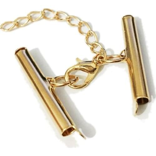 5Sets 10 15 20 23 30 40mm Multi Strand Slide Tube Clasps Lobster Extension Clasp Connector for Necklace Jewelry Findings