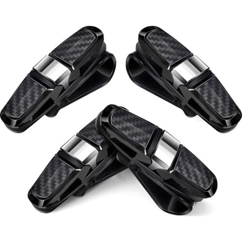 AL21 -4 Packs Glasses Holders for Car Sun Visor, Sunglasses Holder Clip Hanger Eyeglasses Mount, Double-Ends Clip and 180 Degree