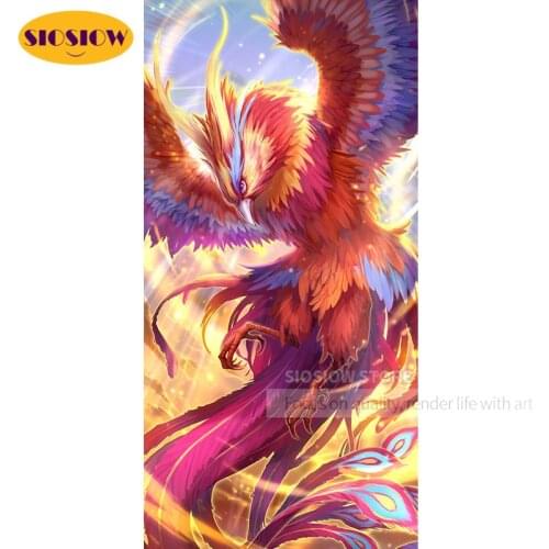 DIY 5d Diamond Mosaic Embroidery Phoenix Cartoon Rhinestone Cross-Stitch Kits Full Set Diamond Painting Fantasy Animal Best Gift