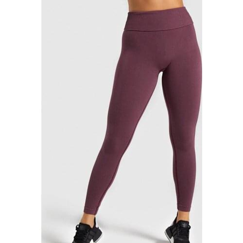 High Waist Seamless Yoga Pants Solid Color Elastic Tights Abdominal Curl Fitness Breathable Soft Leggings For Women
