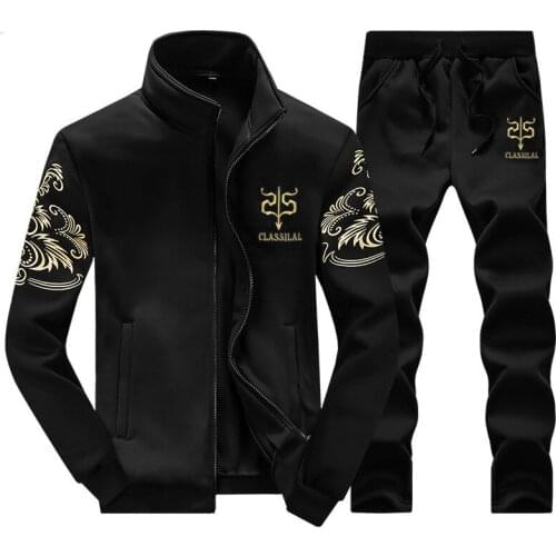 Brand Men Tracksuit New Fashion Sporting Suit Sweatshirt +Sweatpants Mens Clothing Slim Male Tracksuit