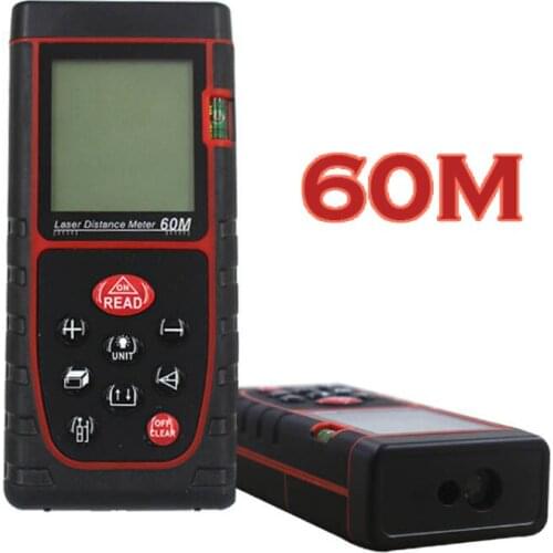 60M Digital Laser Distance Meter Rangefinder laser Tape range finder build Measure Area-volume-Angle device ruler test tool