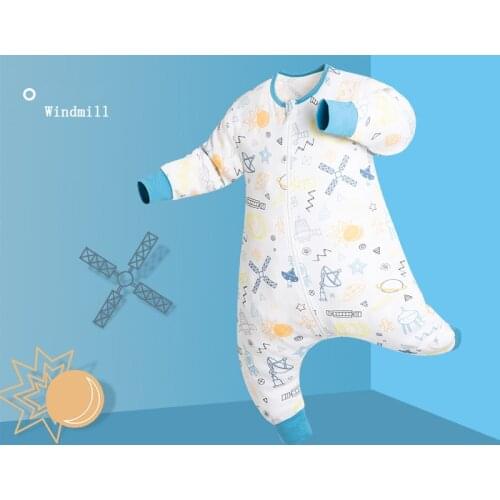 Baby Cotton Long-Sleeve Four Seasons Universal Baby Kick-Proof Quilt Air-Conditioned Room Childrens Split-Leg Sleeping Bag