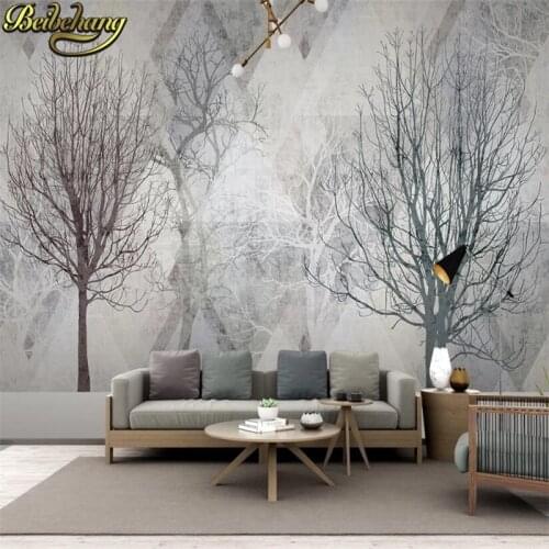 Beibehang Custom Landscape Photo Wall Mural Living Room Bedroom Retro abstract tree wallpaper Home Decor Wall Paper Art painting