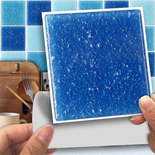Funlife® Blue Mix Mosaic Wall Sticker Waterproof Removable Oil Proof DIY Tile Sticker for Bathroom Kitchen Backsplash Floor Wall