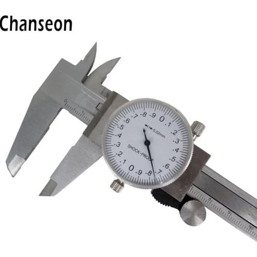 Chanseon Metric Gauge Measuring Tool Dial Digital Caliper 0-150mm/0.02mm Shock-proof Stainless Steel Precision Vernier Caliper