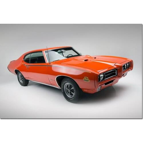 1969 Pontiac GTO Judge Supercar Poster Wall Picture for Living Room Wall Art Canvas Cloth Fabric Print Painting