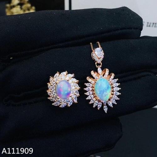 KJJEAXCMY boutique jewelry 925 sterling silver inlaid Natural opal pendant ring fine female suit support detection luxurious