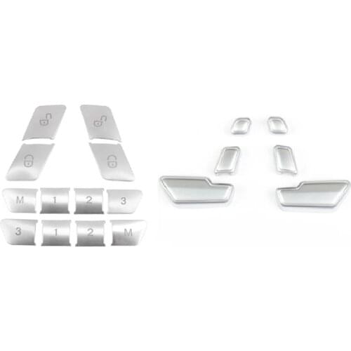 Car Seat Adjust Button Switch Cover Door Unlock Switch Button Trim Cover Stickers for Benz C E Class GLK GLE ML GL CLS