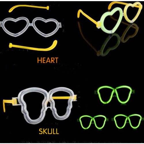 2018 Hot Sale Led Clothes Luminous Stick Accessories Glasses Frame Skull Heart Shape Glow Light Up Toys Party Concert Supplies