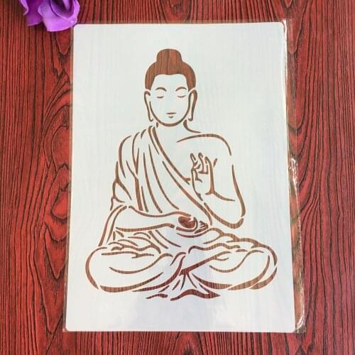 Mandala Buddha A4 Decorative Stencils 29*21 cm DIY Wall Painting Scrapbook Coloring Embossing Albumfor painting and decor