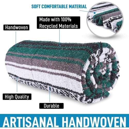 Handcrafted Mexican Blankets Artisanal Handwoven Serape Blanket Beach Camping Picnic Outdoor Boho Throw Blankets HFing