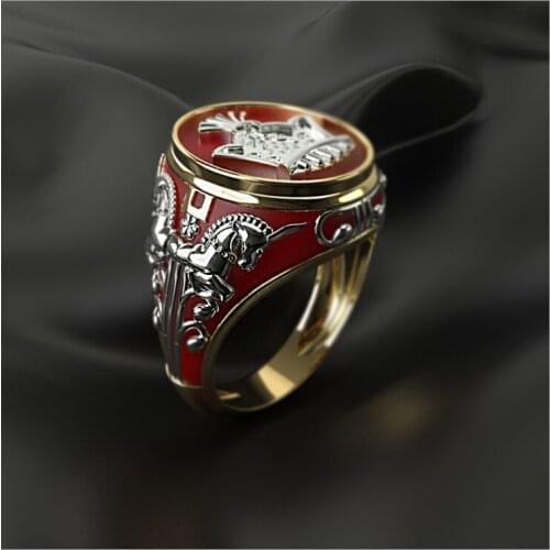 The Latest Retro European and American Noble Mens Ring Gentleman Royal Crown Pattern Ring Men and Women Wedding Gift