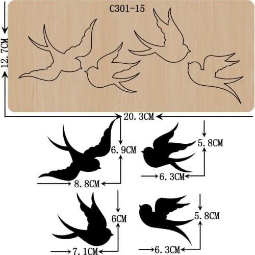 New Little swallow Wooden die Scrapbooking C-301-15 Cutting Dies Compatible with most die cutting machines