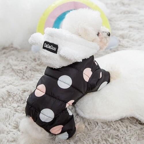 Plush Warm Four-legged Cotton Coat Dog Pet Waterproof Coat Dog Clothes Winter Coat Jacket for Dogs Cats Pet Jumpsuit Clothing