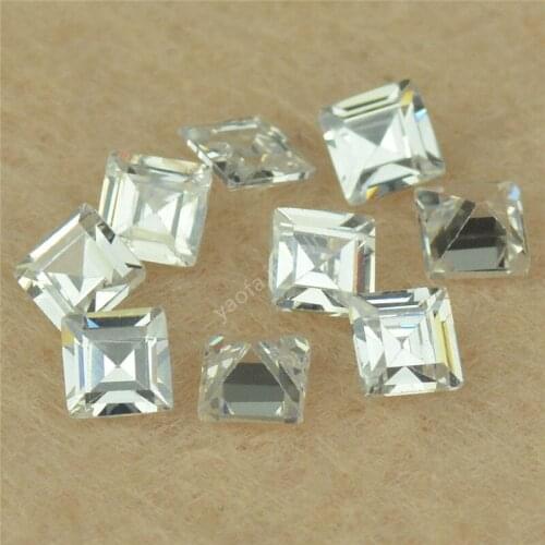 Sale 1.2*1.2~3*3mm 5A White CZ Zircon Stone Square Shape Parallel Emeralds Cut Loose Synthetic Cubic Zirconia Gems For Jewelry