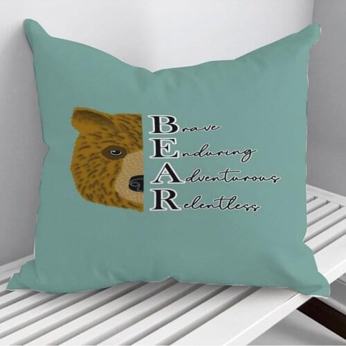 Bear animal traits Throw Pillows Cushion Cover On Sofa Home Decor 45*45cm 40*40cm Gift Pillowcase Cojines Dropshipping