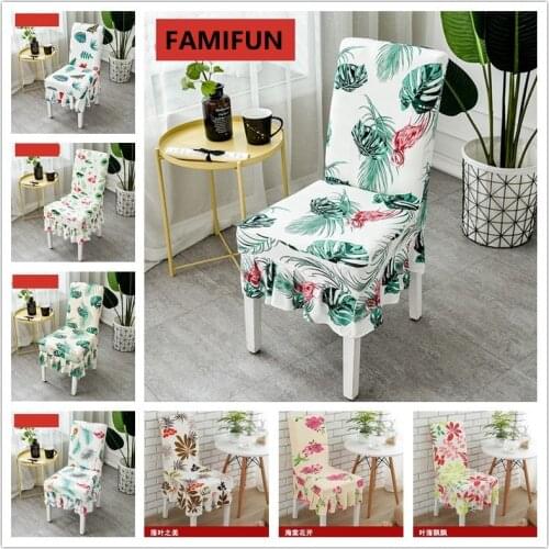 Tropical Plants Flower Printing Removable Chair Cover Big Elastic Slipcover Seat Case Stretch Chair Cover For Banquet Spandex