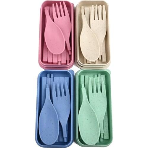 JANKNG Folding Travel Dinnerware Set Portable Flatware Tableware Cutlery Set for Kids Bento Lunch Accessories Travel Cutlery Set