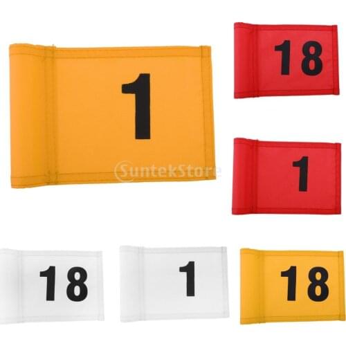 Replacement Backyard Practice Golf Flag Golf Putting Green Flag - Number 1 / 18 - Red/Yellow/White - Small & Portable & Durable