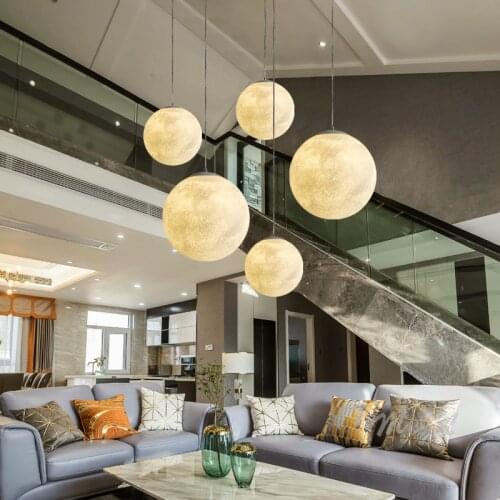 Modern Moon Lamp Hanging lamp Living Room Pendant light Home Deco Dining room light Loft Lunimaires Suspension Light Fixtures