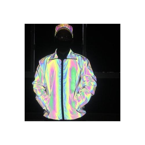 Flash Reflective Short Coats & Jackets Autumn Winter Man Women Parkas Casual Hooded Solid Loose Streetwear Coat Fashion Clothes