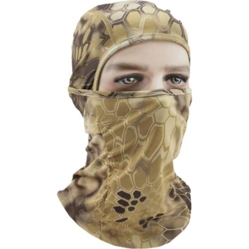 Tactical Motorcycle Cycling Helmet Liner Hat Balaclava Cap Chief Snakeskin Hood Camo Mask Paintball Hunting Army Turban