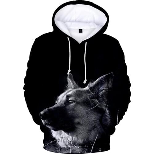 German Shepherd 3D Hoodie Casual Sweatshirt 3D Print Hoodies German Shepherd Hooded Streetwear Sweatshirt Men Women Long Sleeve