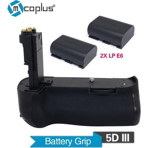 Mcoplus Venidice VD- 5DIII Vertical Battery Grip Holder with 2pcs LP-E6 Batteries for Canon 5D Mark III Camera as BG-E11