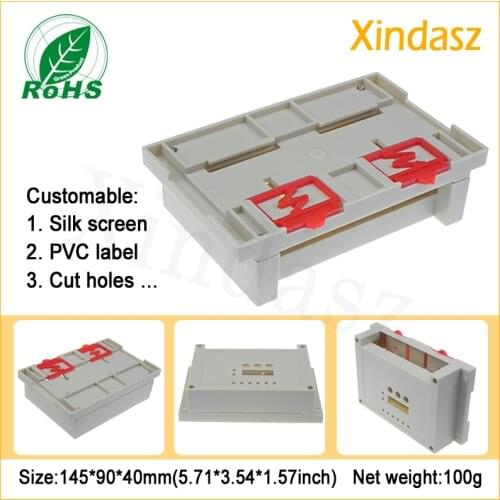 XDI02-14)145*90*40mm(5.71*3.54*1.57inch)abs plastic project box din rail enclosures