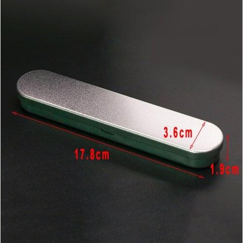 1pc Silver Metal Gift Rectangle Horses Mouth Tin Box Fountain Pen Box Case