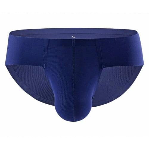 2020 Brand Ice Silk Underwear Men 3D Seamless Sexy Briefs Breathable Ultra-thin thread Panties Men Gay Bikini