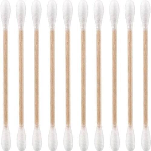 50 Bags Cleaning The Ears Wooden Cotton Swabs Cosmetic Cotton Buds Ear Head Health Makeup Cosmetics Clean Ear Cotton Stick Swab