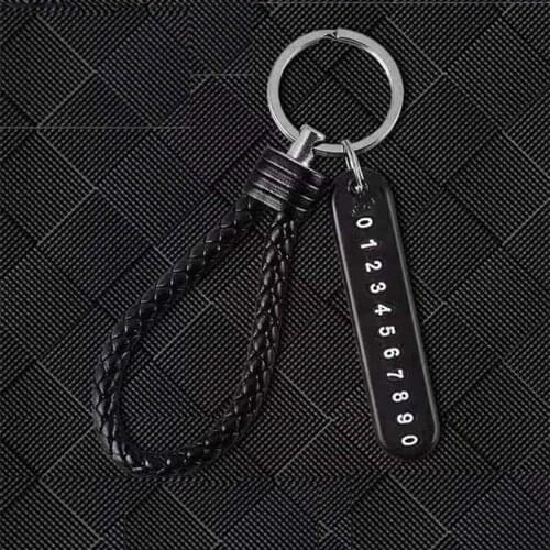Car Keychain Car-styling Anti-lost Phone Number Plate Key Ring Auto Vehicle Key Chain Gift PhoneNumber Card Keyring Car Interior