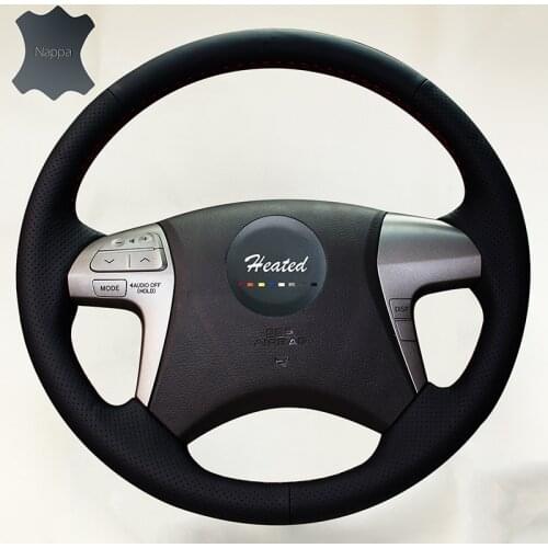 Heated Genuine Nappa leather Car Steering Wheel Cover for Toyota Highlander 2009-2014 Camry 2007-2011 Braid on steering wheel