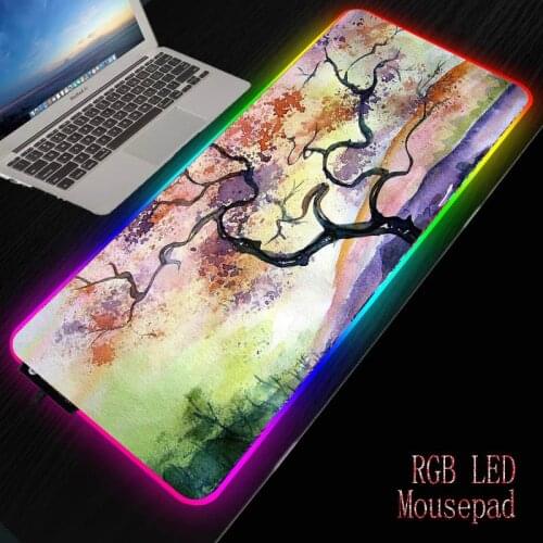 MRGBEST Blossom Cherry Colorful Extra Large Mouse Pad Computer Big Mouse Mat Locking Edge Mousepad Keyboard Desk Mat Anti-slip