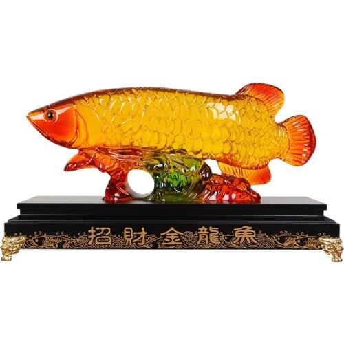 2020 Business Bring in wealth treasure Money Drawing TOP Talisman # Gold Dragon Fish Arowana FENG SHUI art statue