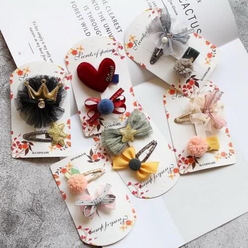 DHL 500set 2pc/set Cute Baby Girl Floral Hair Pin Barrettes Accessories For Girls Kids Children Hairclip Headdress Headwear