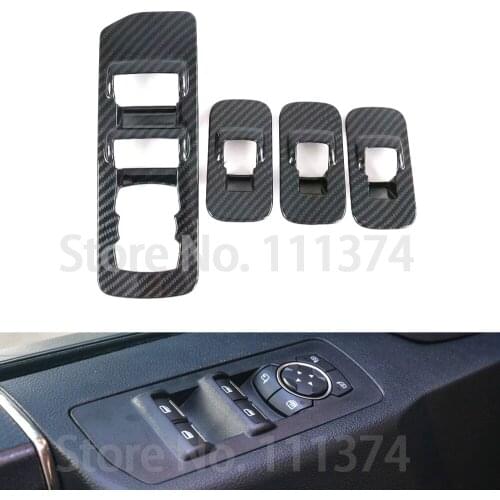 Carbon Window Glass Lift Switch Button Panel Cover Trim For Ford F150 Raptor 2017 2018 2019 2020 Frame Car Styling Accessories