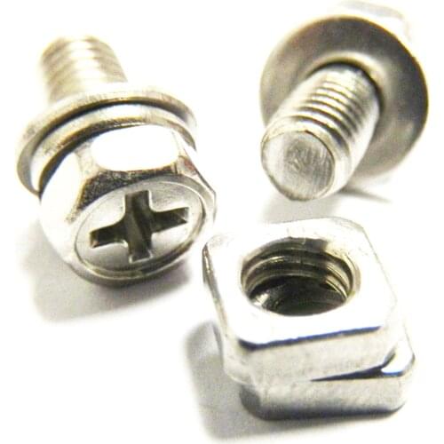 Stainless Steel Motorcycle Battery Terminal M6 x12 Bolt Square Nut Scooter Screw