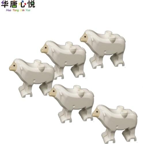 MOC Friends Animal Series Sheep 5pcs Gifts Assembly Accessories Decoration Building Blocks Educational Toys Friend Animals Model